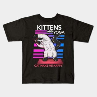 kitty yoga animal yoga cute and funny namaste Kids T-Shirt